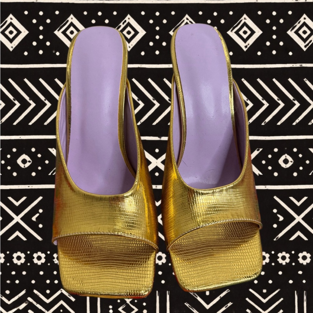 SHEIN Gold and Lavender Heels